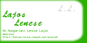 lajos lencse business card